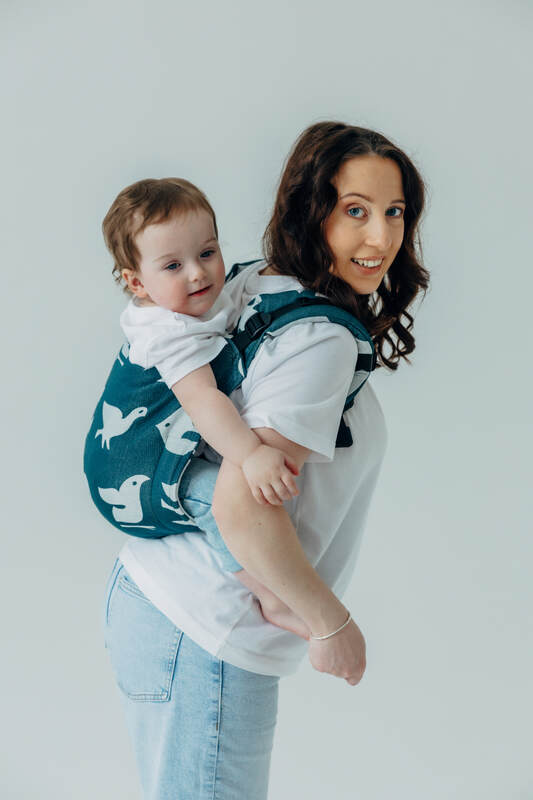 Nosidło Klamrowe Onbuhimo PRO z tkaniny żakardowej (100% wiskoza bambusowa), rozmiar Standard - BIRDY - SKYWARD #babywearing