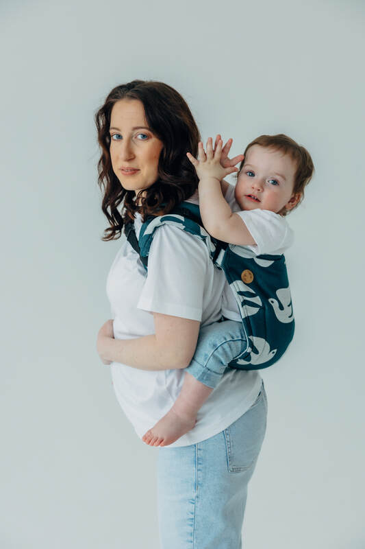 Nosidło Klamrowe Onbuhimo PRO z tkaniny żakardowej (100% wiskoza bambusowa), rozmiar Standard - BIRDY - SKYWARD #babywearing