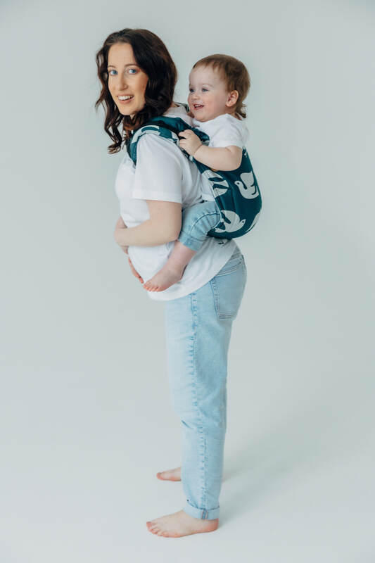 Nosidło Klamrowe Onbuhimo PRO z tkaniny żakardowej (100% wiskoza bambusowa), rozmiar Standard - BIRDY - SKYWARD #babywearing