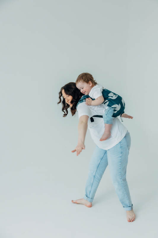 Nosidło Klamrowe Onbuhimo PRO z tkaniny żakardowej (100% wiskoza bambusowa), rozmiar Standard - BIRDY - SKYWARD #babywearing