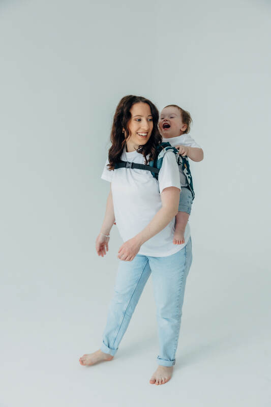 Nosidło Klamrowe Onbuhimo PRO z tkaniny żakardowej (100% wiskoza bambusowa), rozmiar Standard - BIRDY - SKYWARD #babywearing