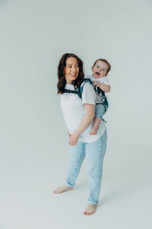 Nosidło Klamrowe Onbuhimo PRO z tkaniny żakardowej (100% wiskoza bambusowa), rozmiar Standard - BIRDY - SKYWARD #babywearing