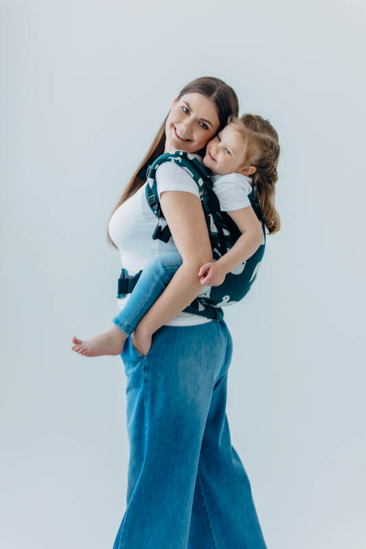 Nosidełko LennyPreschool  z tkaniny żakardowej (100% wiskoza bambusowa), rozmiar preschool - BIRDY - SKYWARD #babywearing