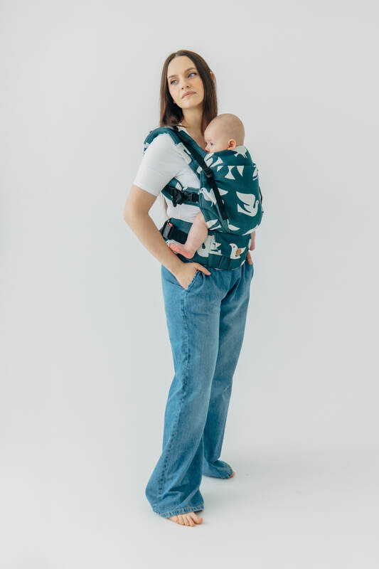 Nosidełko LennyUpGrade PRO  z tkaniny żakardowej,100% wiskoza bambusowa, rozmiar standard - BIRDY - SKYWARD #babywearing