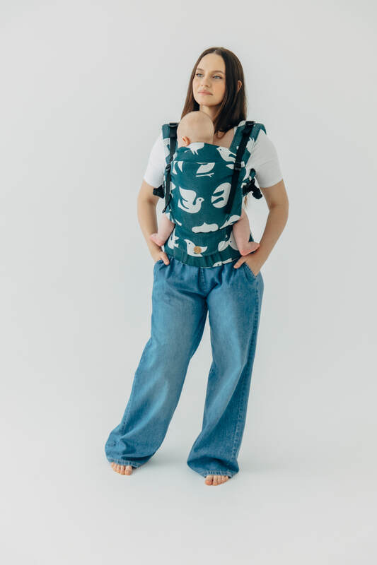 Nosidełko LennyUpGrade PRO  z tkaniny żakardowej,100% wiskoza bambusowa, rozmiar standard - BIRDY - SKYWARD #babywearing