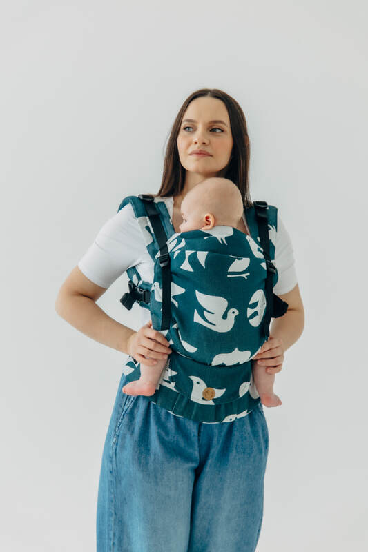 Nosidełko LennyUpGrade PRO  z tkaniny żakardowej,100% wiskoza bambusowa, rozmiar standard - BIRDY - SKYWARD #babywearing