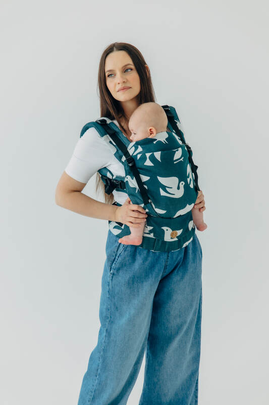 Nosidełko LennyUpGrade PRO  z tkaniny żakardowej,100% wiskoza bambusowa, rozmiar standard - BIRDY - SKYWARD #babywearing