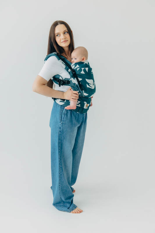 Nosidełko LennyUpGrade PRO  z tkaniny żakardowej,100% wiskoza bambusowa, rozmiar standard - BIRDY - SKYWARD #babywearing