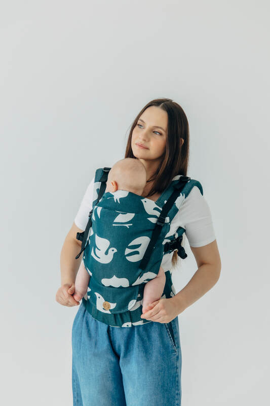 Nosidełko LennyUpGrade PRO  z tkaniny żakardowej,100% wiskoza bambusowa, rozmiar standard - BIRDY - SKYWARD #babywearing