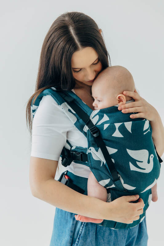 Nosidełko LennyUpGrade PRO  z tkaniny żakardowej,100% wiskoza bambusowa, rozmiar standard - BIRDY - SKYWARD #babywearing
