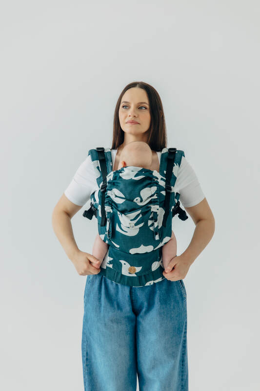 Nosidełko LennyUpGrade PRO  z tkaniny żakardowej,100% wiskoza bambusowa, rozmiar standard - BIRDY - SKYWARD #babywearing