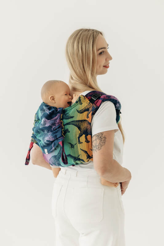 Lenny Buckle Onbuhimo PRO baby carrier, standard size, jacquard weave (100% cotton) - FOR PROFESSIONAL USE EDITION - JURASSIC - NEW ERA #babywearing
