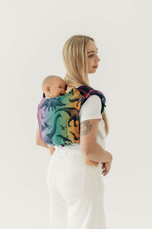 Lenny Buckle Onbuhimo PRO baby carrier, standard size, jacquard weave (100% cotton) - FOR PROFESSIONAL USE EDITION - JURASSIC - NEW ERA #babywearing