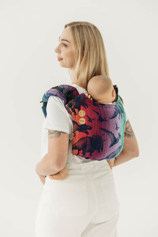 Lenny Buckle Onbuhimo PRO baby carrier, standard size, jacquard weave (100% cotton) - FOR PROFESSIONAL USE EDITION - JURASSIC - NEW ERA #babywearing