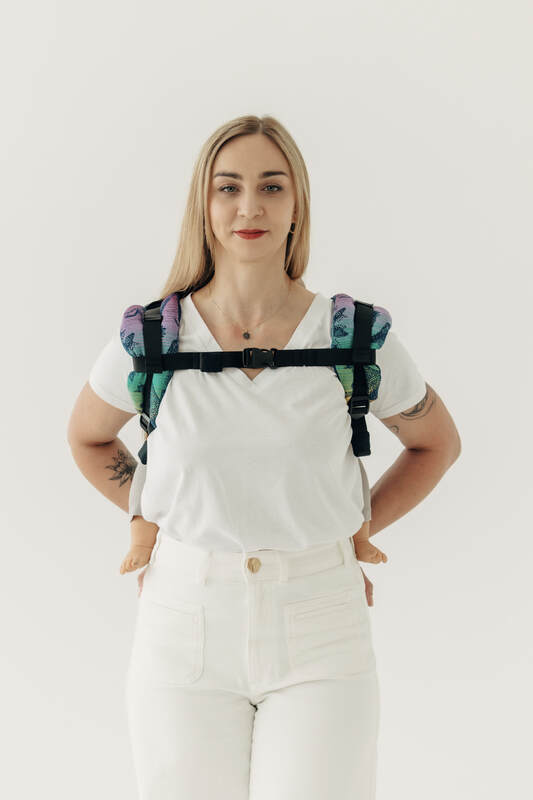 Lenny Buckle Onbuhimo PRO baby carrier, standard size, jacquard weave (100% cotton) - FOR PROFESSIONAL USE EDITION - JURASSIC - NEW ERA #babywearing