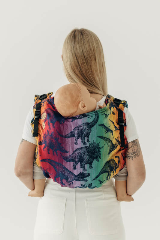 Lenny Buckle Onbuhimo PRO baby carrier, preschool size, jacquard weave (100% cotton) - FOR PROFESSIONAL USE EDITION - JURASSIC - NEW ERA #babywearing