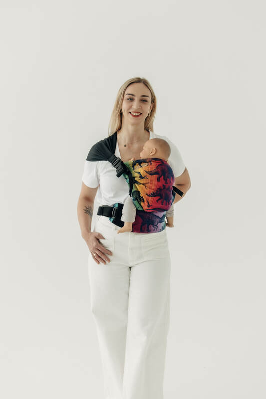LennyHip Carrier (1/2 of LennyTwin Carrier), Standard Size, jacquard weave 100% cotton - FOR PROFESSIONAL USE EDITION - JURASSIC - NEW ERA #babywearing