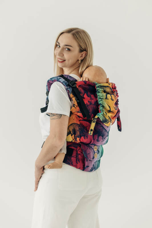 Porte-bébé LennyPreschool, taille preschool, jacquard, 100% coton - VERSION POUR USAGE PROFESSIONNEL - JURASSIC - NEW ERA #babywearing