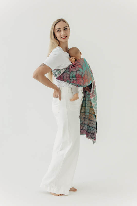 Ring Sling, Jacquard Weave (100% cotton), with gathered shoulder - FOR PROFESSIONAL USE EDITION - TANGLED PLAIT - standard 1.8m #babywearing