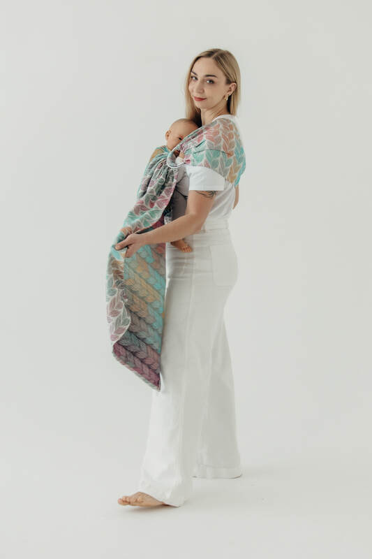 Ring Sling, Jacquard Weave (100% cotton), with gathered shoulder - FOR PROFESSIONAL USE EDITION - TANGLED PLAIT - standard 1.8m #babywearing