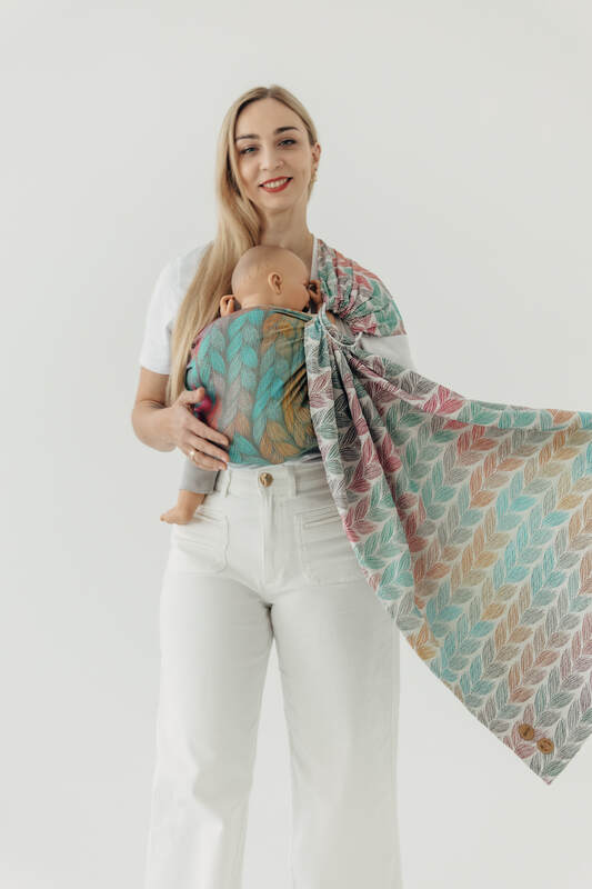 Ring Sling, Jacquard Weave (100% cotton), with gathered shoulder - FOR PROFESSIONAL USE EDITION - TANGLED PLAIT - standard 1.8m #babywearing