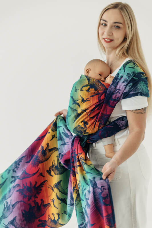 Écharpe, jacquard (100 % coton) - VERSION POUR USAGE PROFESSIONNEL - JURASSIC - NEW ERA - taille S #babywearing