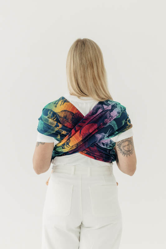 Écharpe, jacquard (100 % coton) - VERSION POUR USAGE PROFESSIONNEL - JURASSIC - NEW ERA - taille S #babywearing