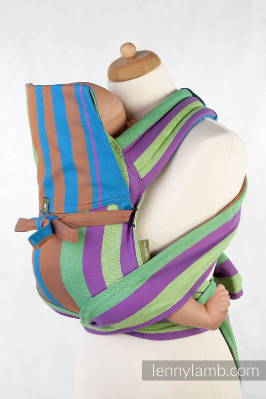 WRAP-TAI portabebé Mini, sarga cruzada - 100% algodón - con capucha, ZUMBA BLUE #babywearing