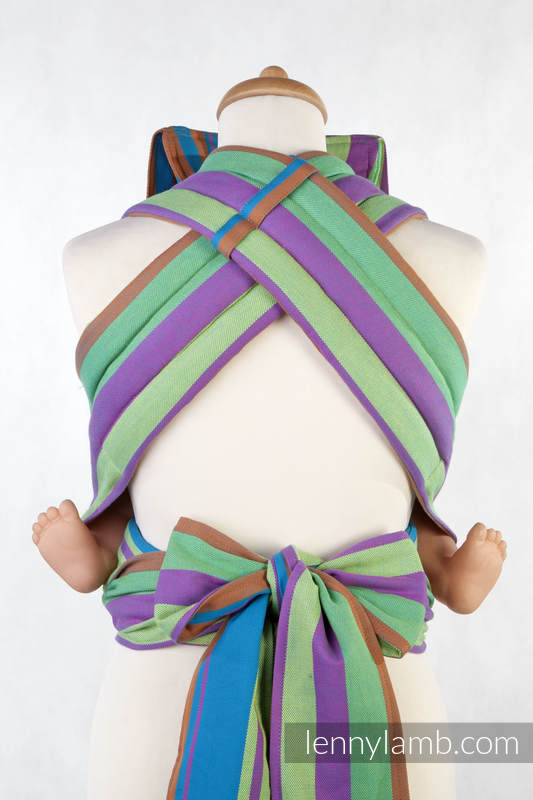 WRAP-TAI portabebé Mini, sarga cruzada - 100% algodón - con capucha, ZUMBA BLUE #babywearing