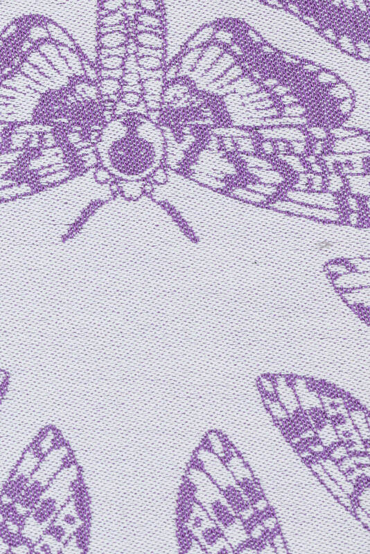 LennyLight Carrier, Standard Size, jacquard weave (47% cotton, 37% linen, 16% tussah silk) - QUEEN OF THE NIGHT - UBE REVERSE #babywearing