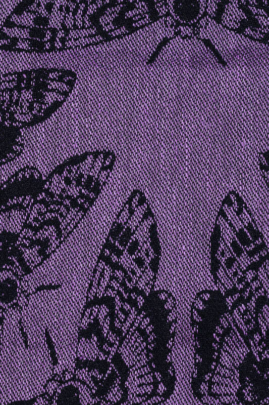 Lenny Buckle Onbuhimo PRO baby carrier, toddler size, jacquard weave (65% cotton 24% linen 11% tussah silk) - QUEEN OF THE NIGHT - RAVEN REVERSE #babywearing
