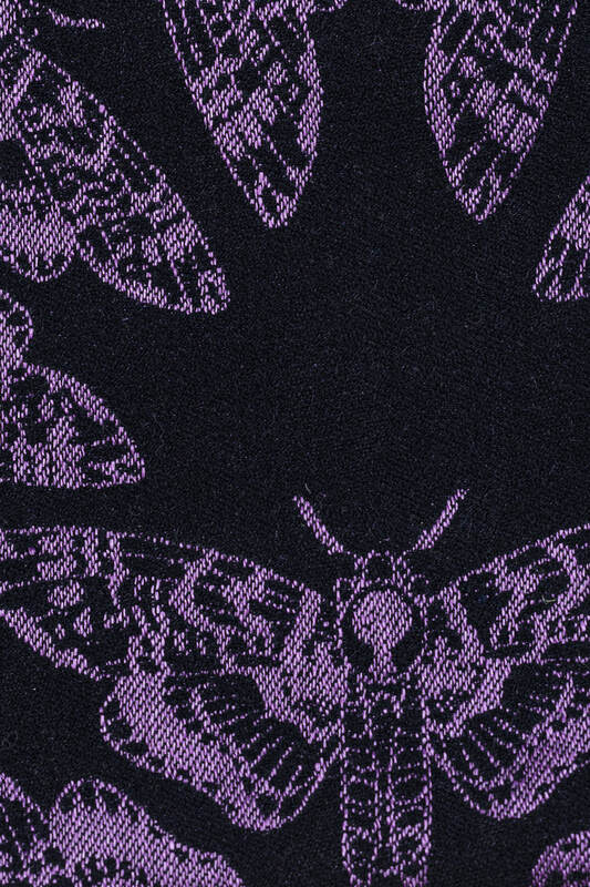 Lenny Buckle Onbuhimo PRO baby carrier, toddler size, jacquard weave (65% cotton 24% linen 11% tussah silk) - QUEEN OF THE NIGHT - RAVEN REVERSE #babywearing