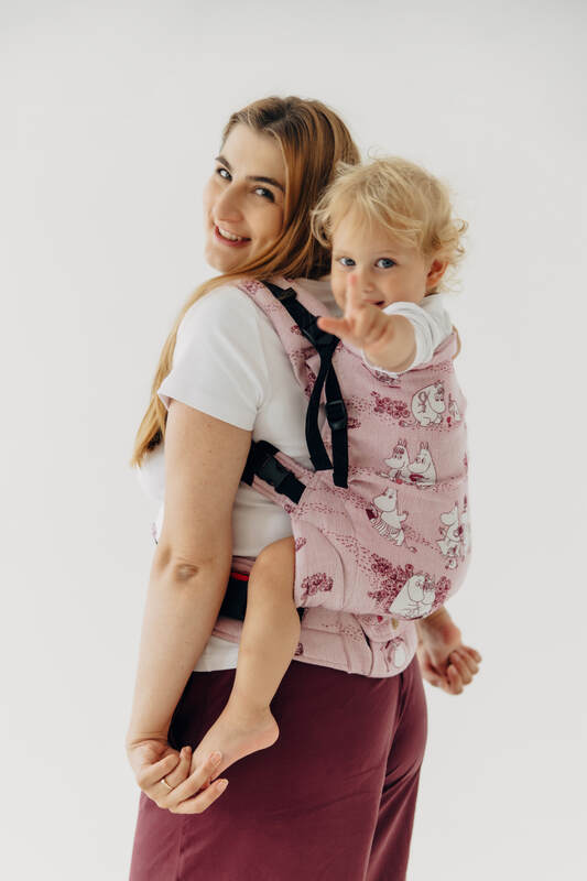 Mochila LennyPreschool, talla preschool, tejido jaqurad 100% algodón - MOOMINVALLEY - SHOW ME #babywearing