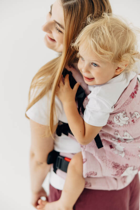 Mochila LennyPreschool, talla preschool, tejido jaqurad 100% algodón - MOOMINVALLEY - SHOW ME #babywearing