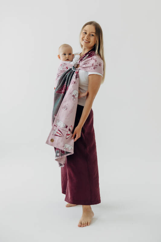 Bandolera de anillas, tejido Jacquard (100% algodón) - con plegado simple - MOOMINVALLEY - SHOW ME - standard 1.8m #babywearing
