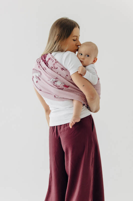Bandolera de anillas, tejido Jacquard (100% algodón) - con plegado simple - MOOMINVALLEY - SHOW ME - standard 1.8m #babywearing
