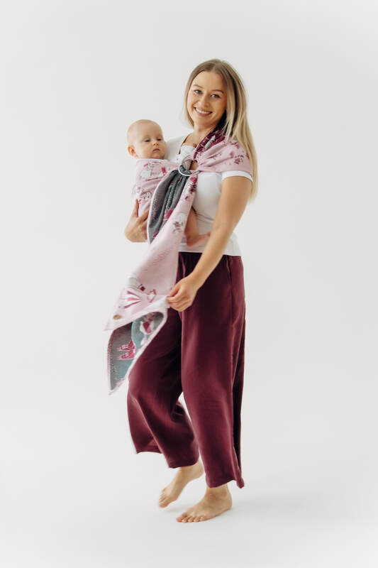 Bandolera de anillas, tejido Jacquard (100% algodón) - con plegado simple - MOOMINVALLEY - SHOW ME - standard 1.8m #babywearing