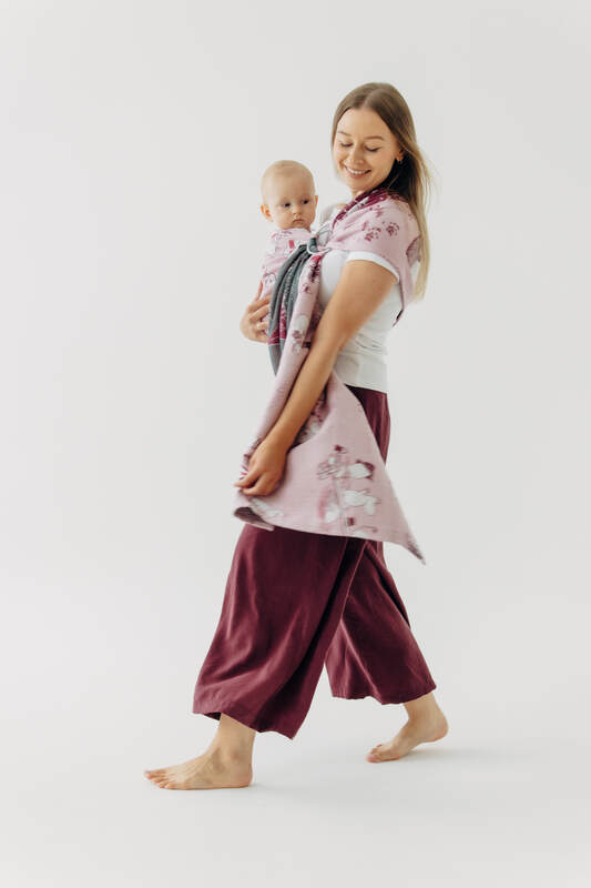 Bandolera de anillas, tejido Jacquard (100% algodón) - con plegado simple - MOOMINVALLEY - SHOW ME - standard 1.8m #babywearing