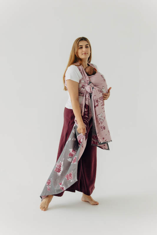 Fular, tejido jacquard (100% algodón) - MOOMINVALLEY - SHOW ME - talla XS #babywearing