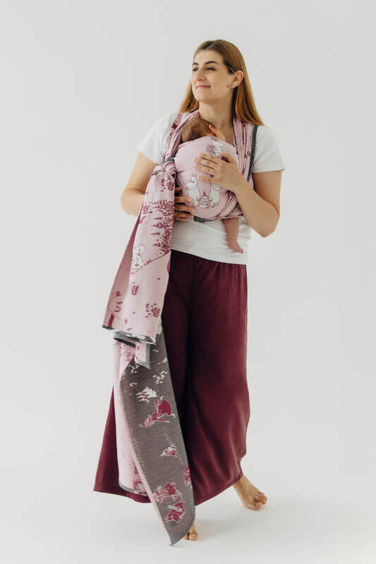 Fular, tejido jacquard (100% algodón) - MOOMINVALLEY - SHOW ME - talla XS #babywearing