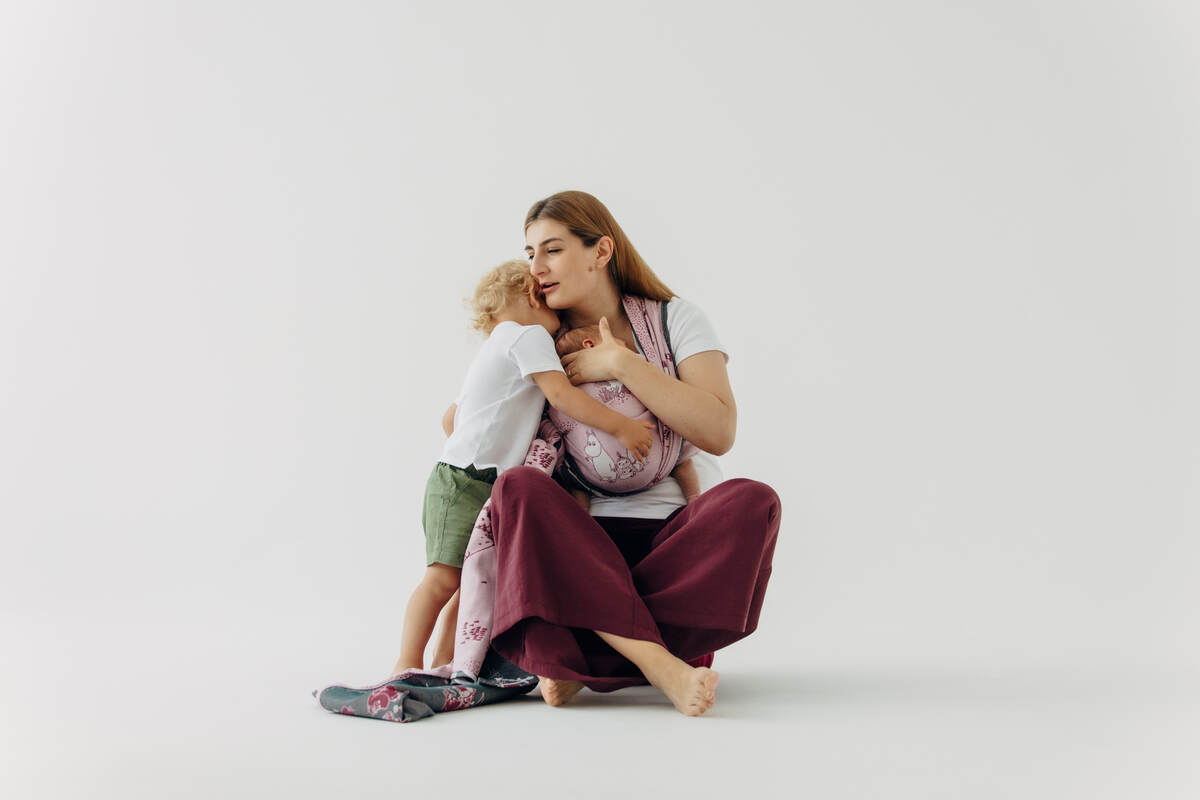 Fular, tejido jacquard (100% algodón) - MOOMINVALLEY - SHOW ME - talla XS #babywearing