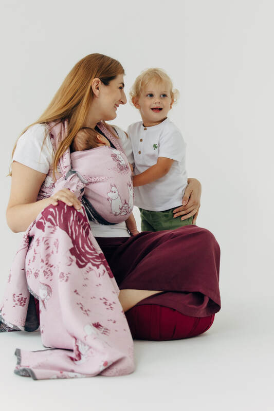 Fular, tejido jacquard (100% algodón) - MOOMINVALLEY - SHOW ME - talla XS #babywearing