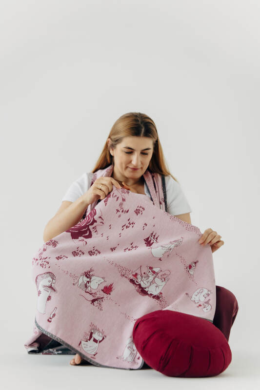 Fular, tejido jacquard (100% algodón) - MOOMINVALLEY - SHOW ME - talla XS #babywearing