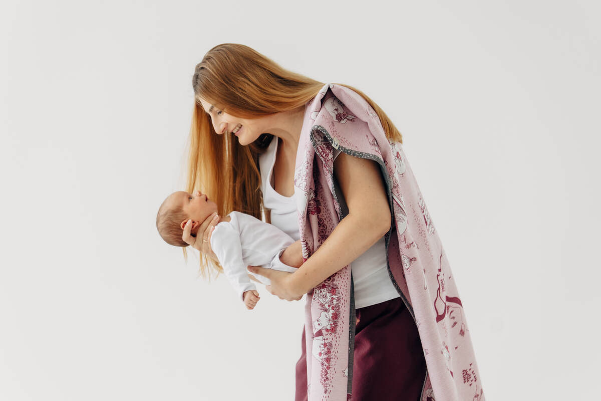 Fular, tejido jacquard (100% algodón) - MOOMINVALLEY - SHOW ME - talla S #babywearing