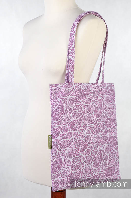 Shopping bag made of wrap fabric (100% cotton) - PAISLEY PURPLE & CREAM #babywearing