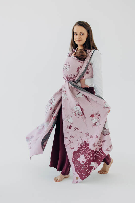 Fular, tejido jacquard (100% algodón) - MOOMINVALLEY - SHOW ME - talla S #babywearing
