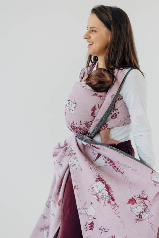 Fular, tejido jacquard (100% algodón) - MOOMINVALLEY - SHOW ME - talla S #babywearing