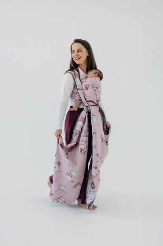 Fular, tejido jacquard (100% algodón) - MOOMINVALLEY - SHOW ME - talla S #babywearing
