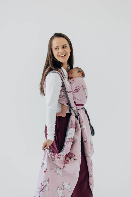 Fular, tejido jacquard (100% algodón) - MOOMINVALLEY - SHOW ME - talla S #babywearing