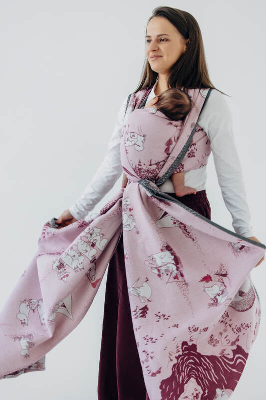 Fular, tejido jacquard (100% algodón) - MOOMINVALLEY - SHOW ME - talla S #babywearing
